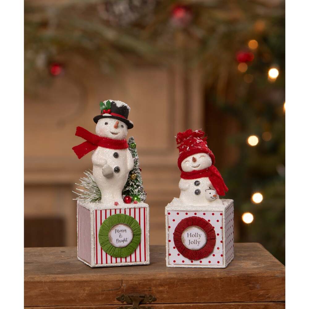Holly Jolly Snowgirl Figurine