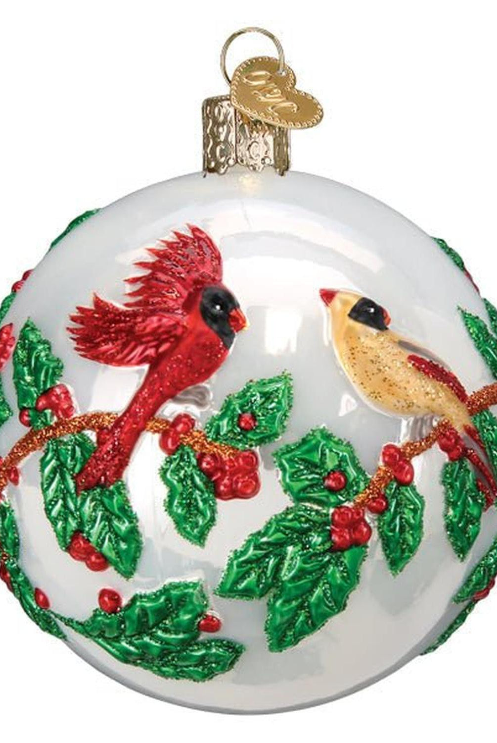 Hollyberry Birds Round Ornament