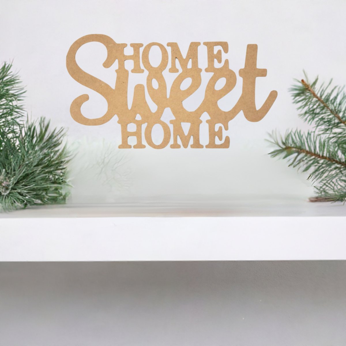 Shop For Home Sweet Home Word Wood Cutout - Unfinished Wood at Michelle's aDOORable Creations