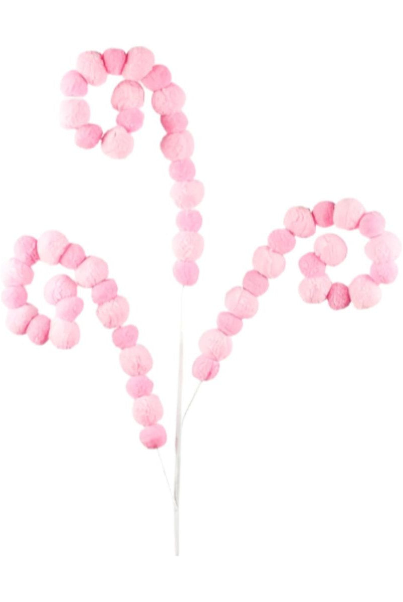 Shop For Hot Pink Curly Pom Floral Stem 29"