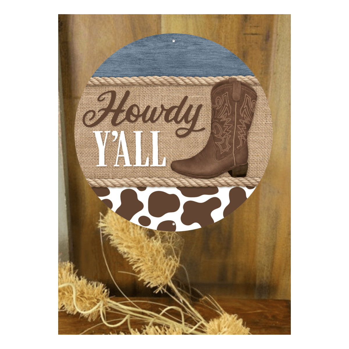 Shop For Howdy Y'all Cowboy Sign: Brown