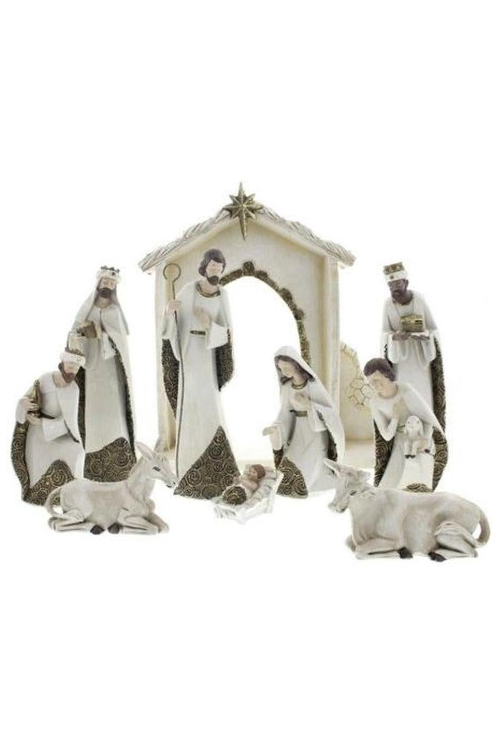 Shop For Ivory and Gold Nativity Set at Michelle's aDOORable Creations
