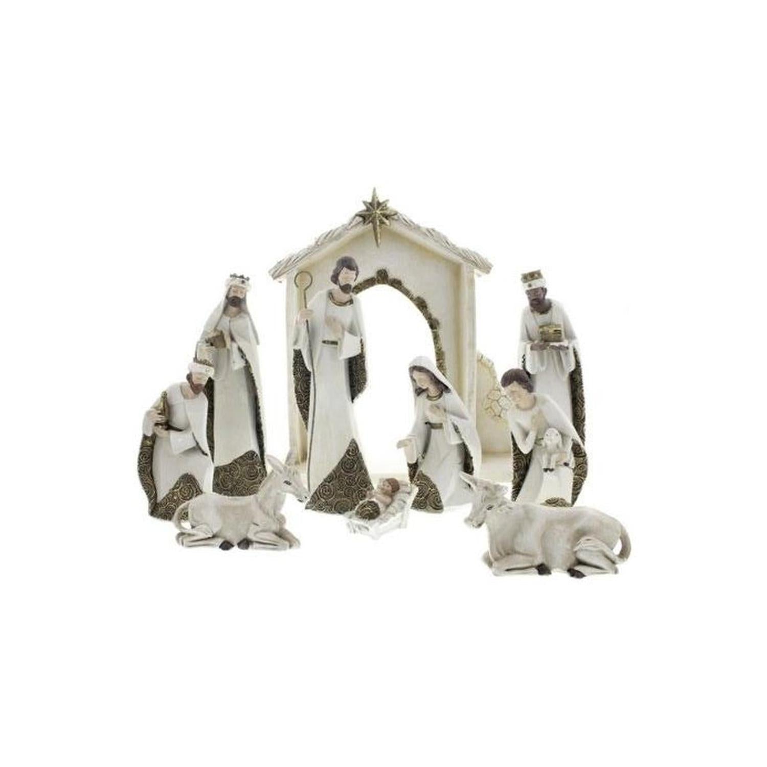 Shop For Ivory and Gold Nativity Set at Michelle's aDOORable Creations