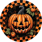 Shop For Jack O Lantern Checkered Pumpkin Sign