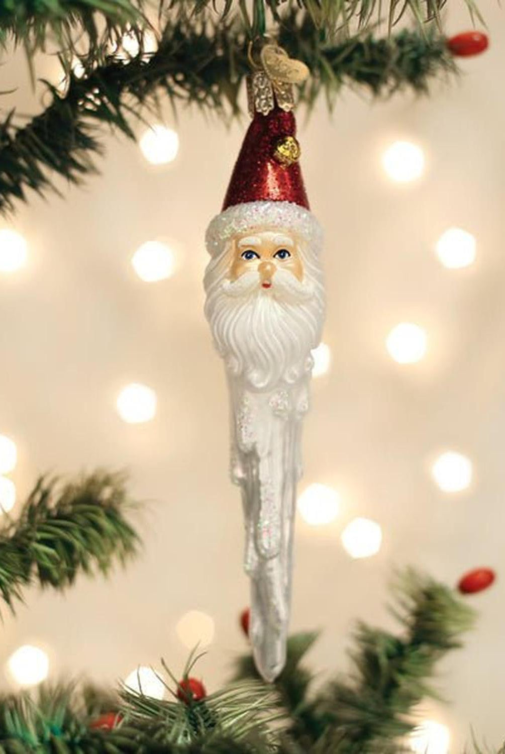 Jingle Bell Santa Icicle Ornament
