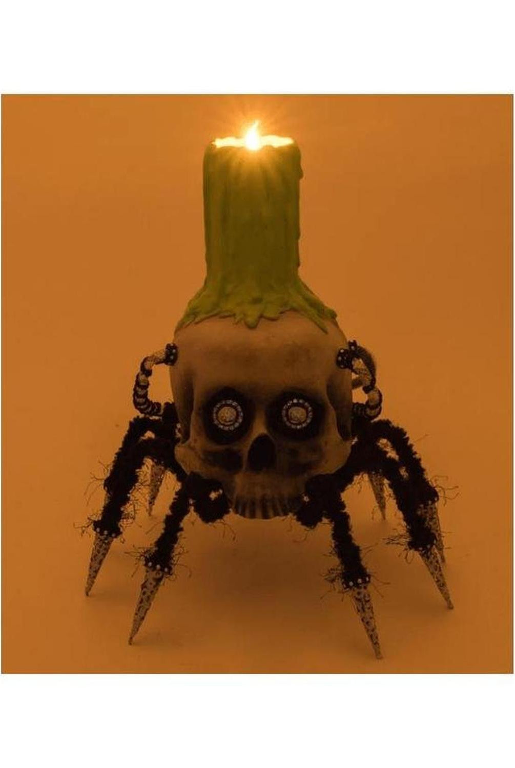 Katherine's Collection 12" Chaotic Spider Skull Candle Holder