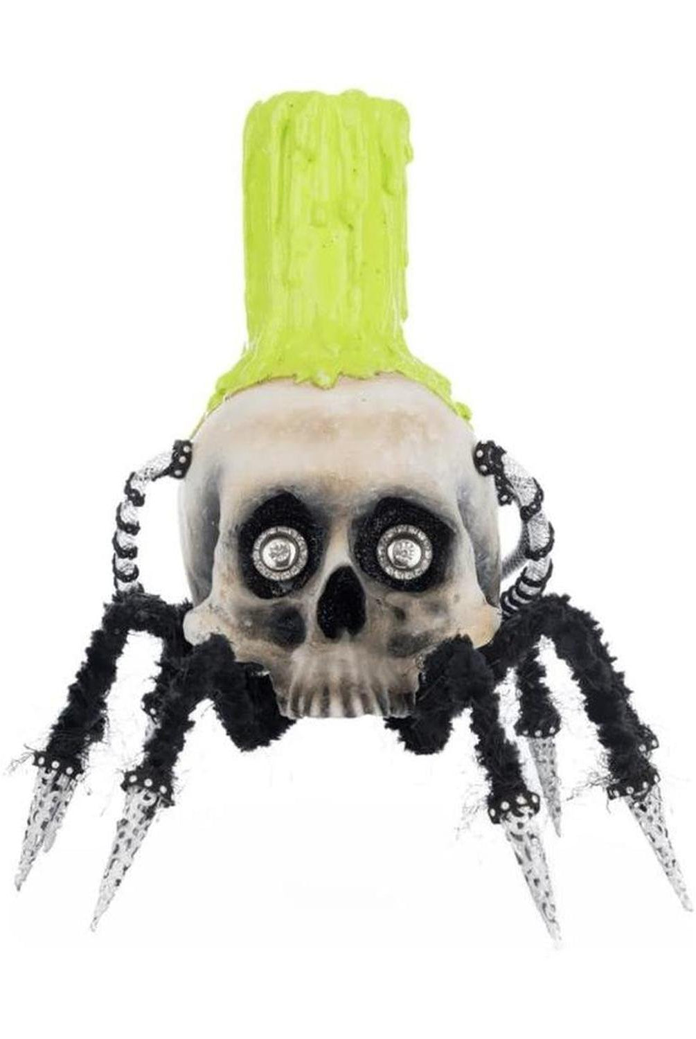 Katherine's Collection 12" Chaotic Spider Skull Candle Holder