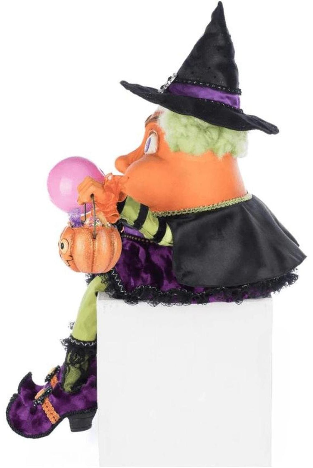 Katherine's Collection 19" Bubbles the Witch Candy Corn Ledge Sitter
