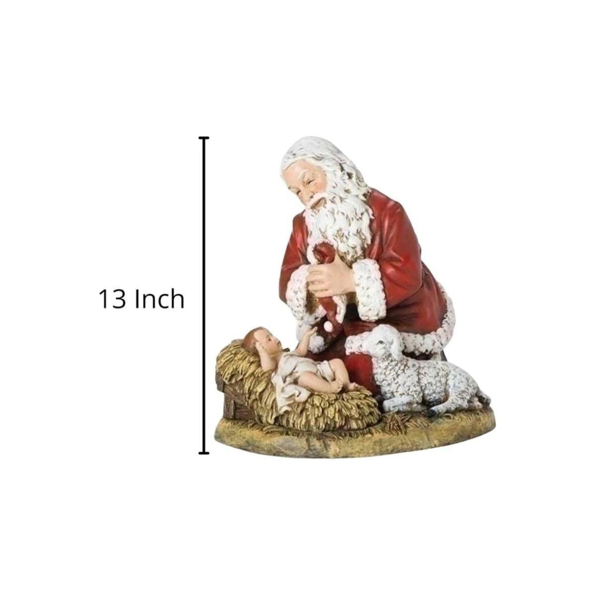 Shop For Kneeling Santa With Lamb Figure at Michelle's aDOORable Creations