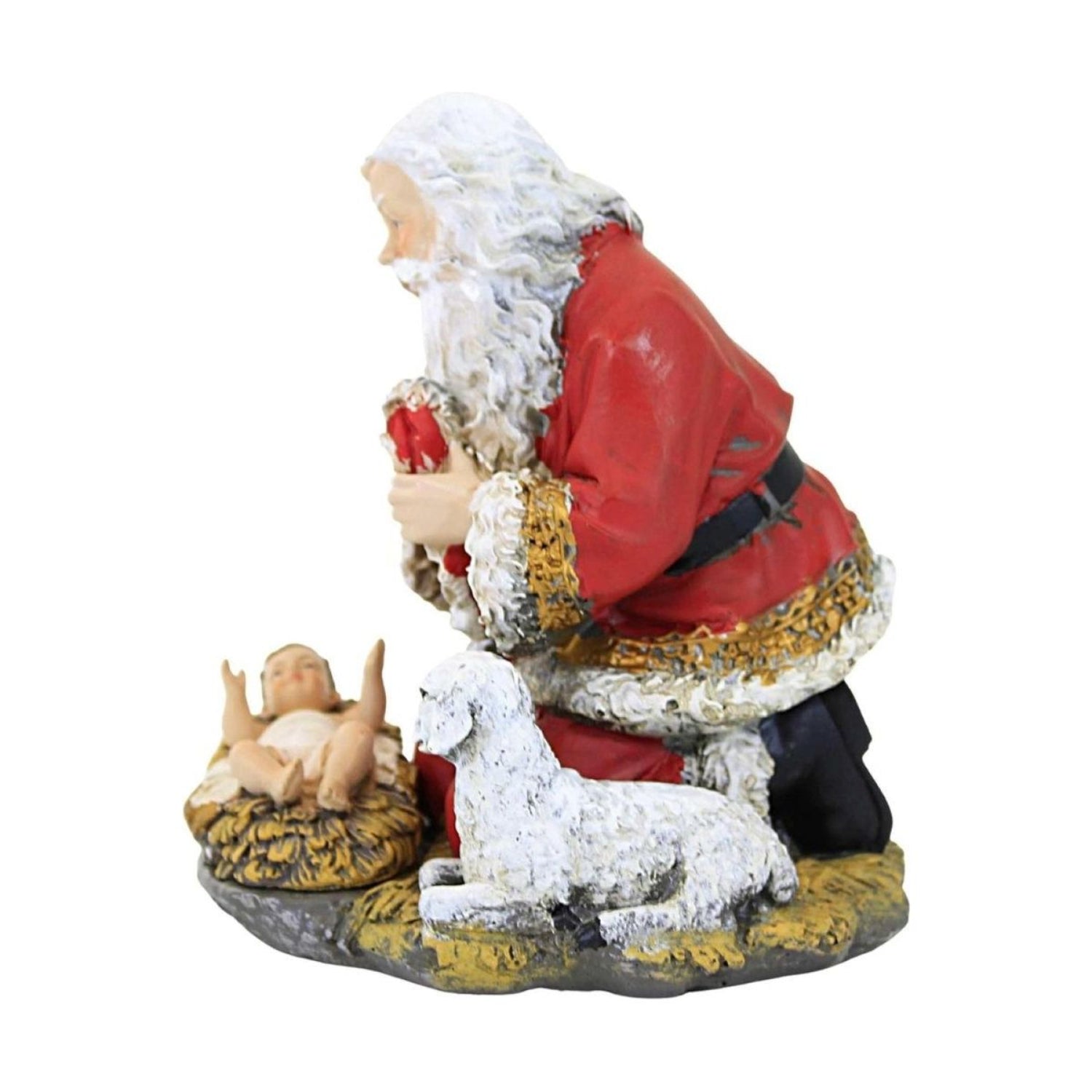 Shop For Kneeling Santa With Lamb Figure at Michelle's aDOORable Creations