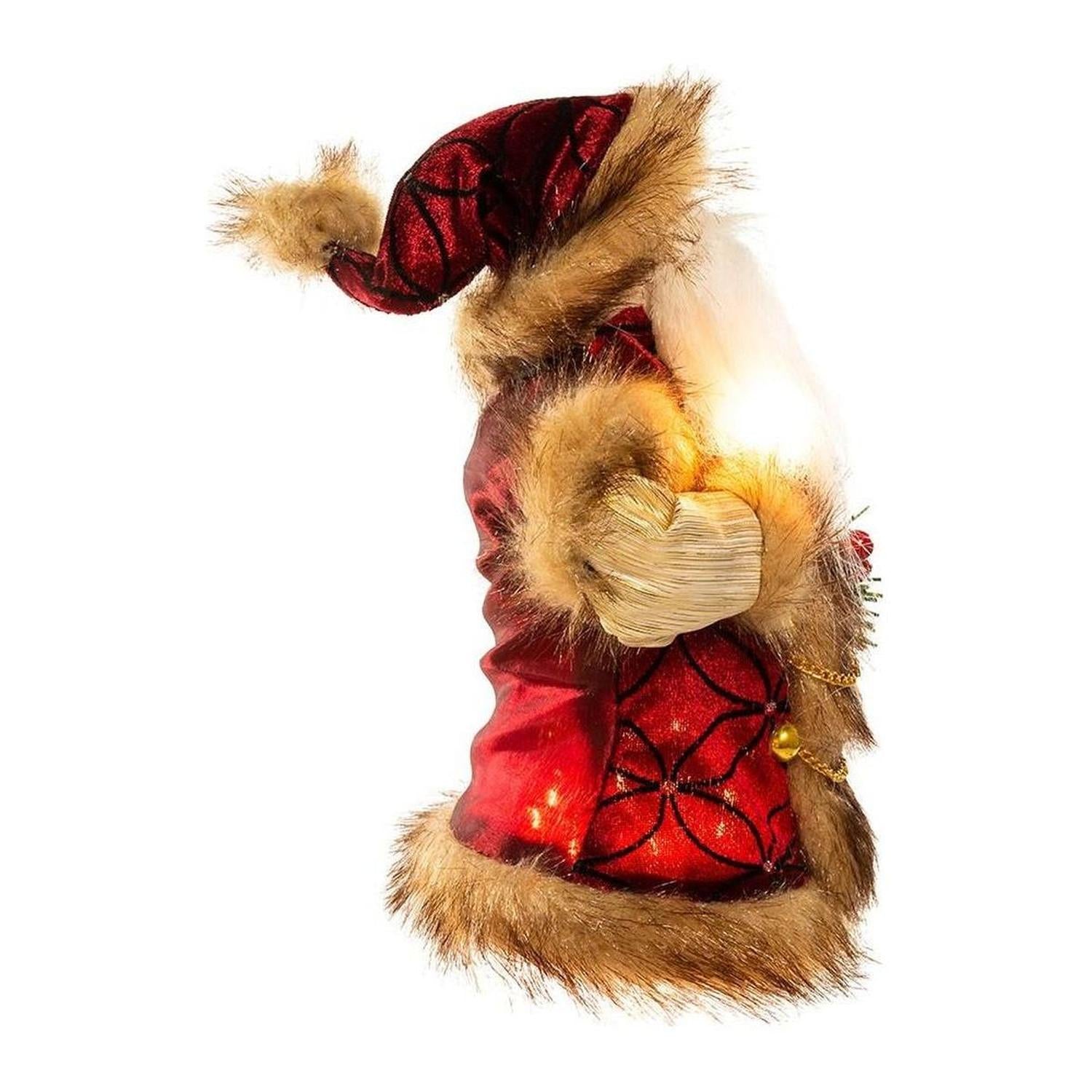 Shop For Kurt Adler 10" Burgundy and Brown Santa Treetop