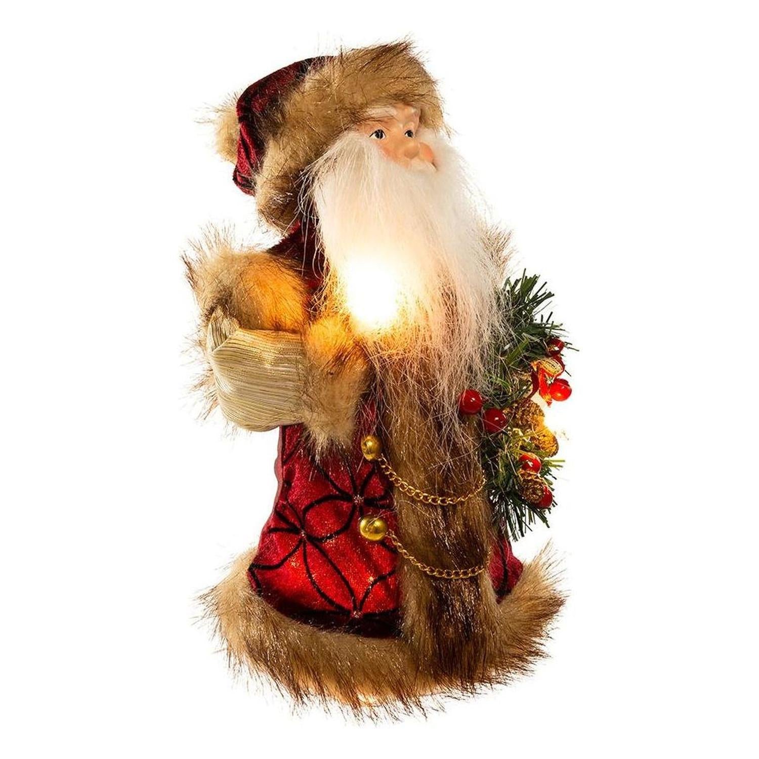 Shop For Kurt Adler 10" Burgundy and Brown Santa Treetop