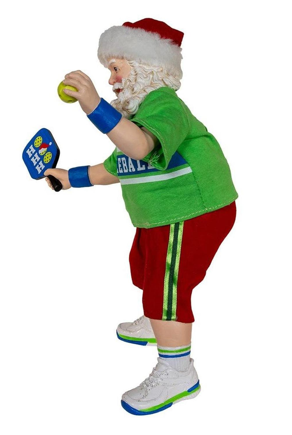 Kurt Adler 10-Inch Fabriché Santa Playing Pickleball