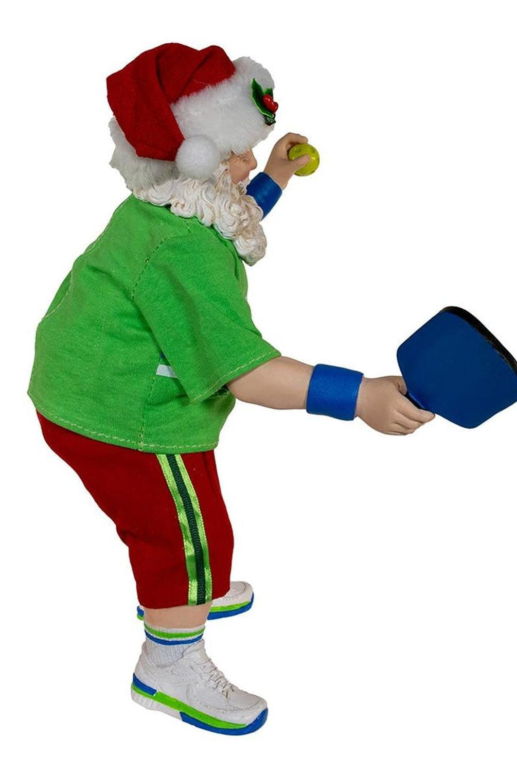 Kurt Adler 10-Inch Fabriché Santa Playing Pickleball