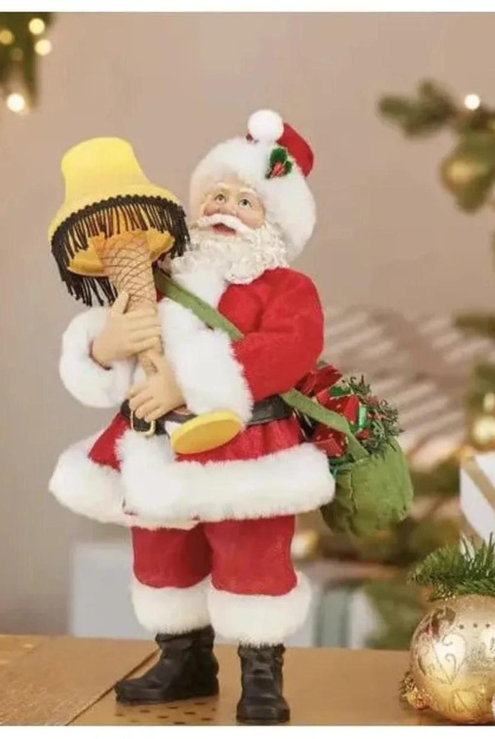 Kurt Adler 10-Inch Leg Lamp Fabriché Santa with Light