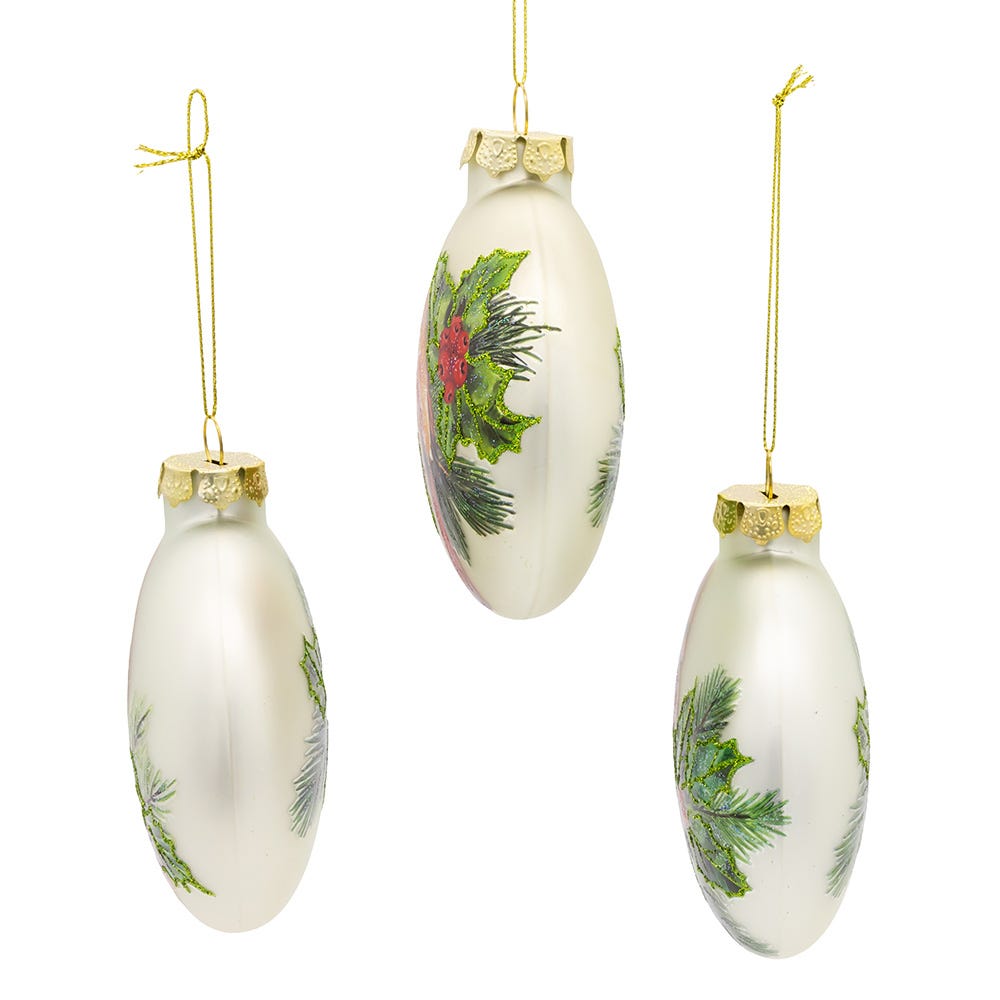Shop For Kurt Adler 100MM Glass Cardinal Flat Ball Ornaments, (Set of 3)