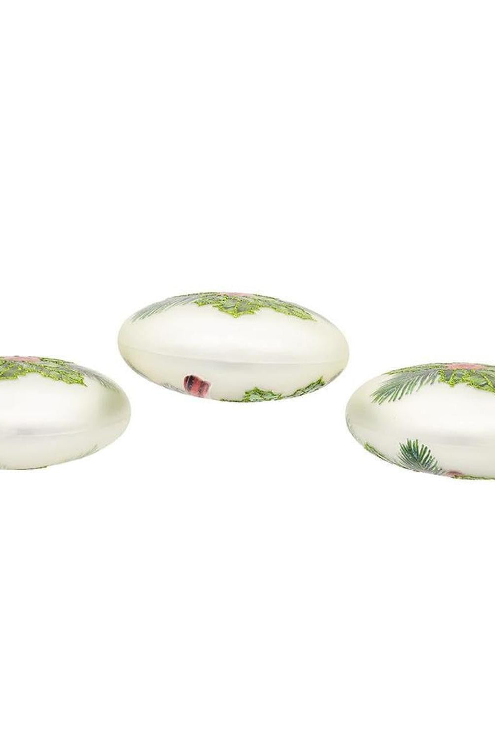 Kurt Adler 100MM Glass Cardinal Flat Ball Ornaments, (Set of 3)