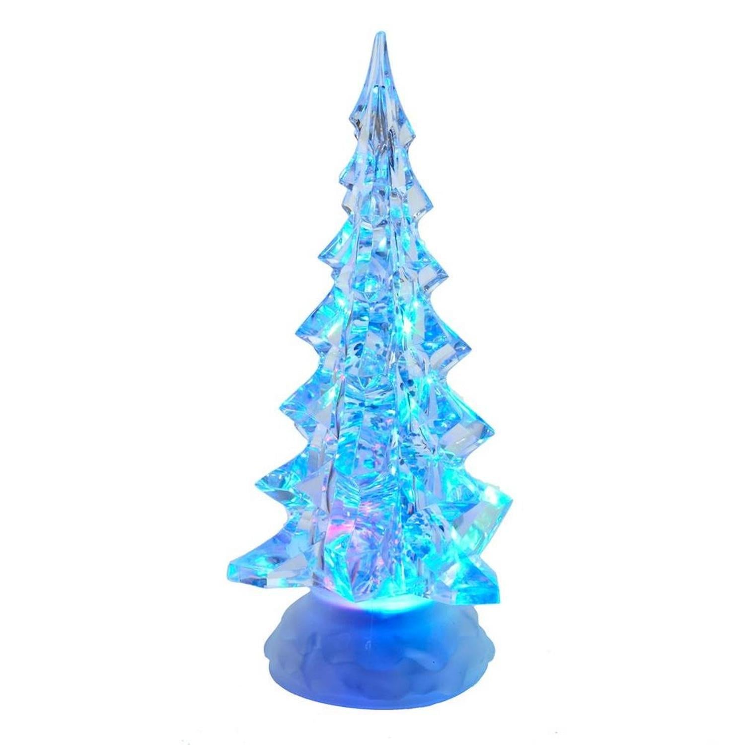 Kurt Adler 10.25-Inch LED Clear Tree Table Piece with Motion