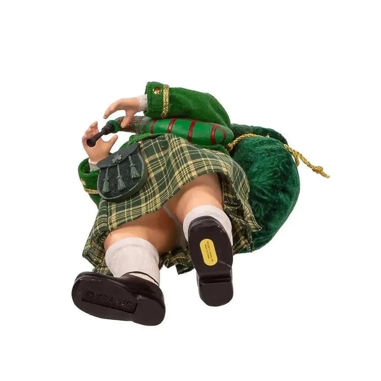 Kurt Adler 10.5" Fabriché™ Musical Irish Bagpiper Santa