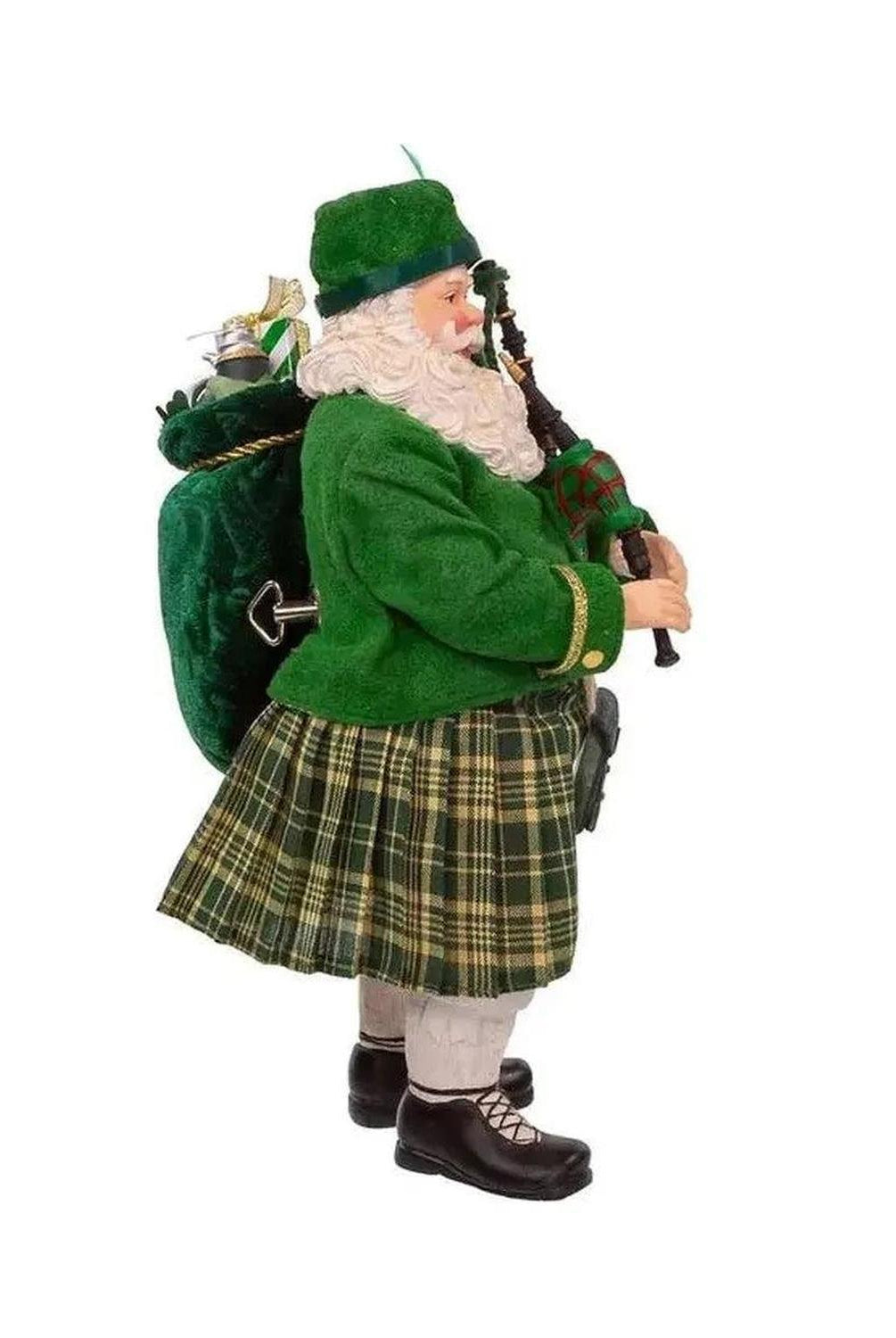 Kurt Adler 10.5" Fabriché™ Musical Irish Bagpiper Santa