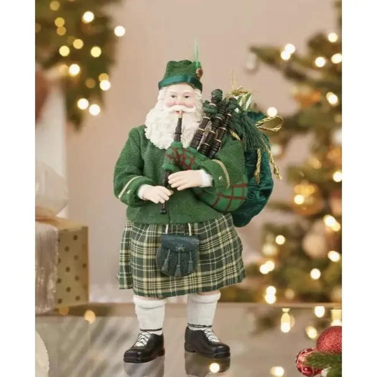 Shop For Kurt Adler 10.5" Fabriché™ Musical Irish Bagpiper Santa