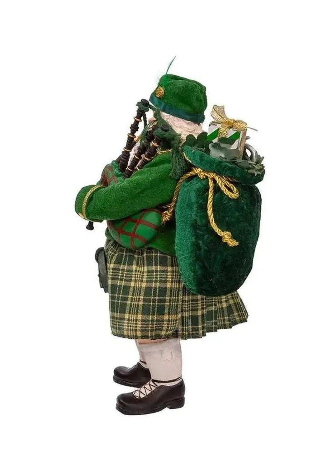 Kurt Adler 10.5" Fabriché™ Musical Irish Bagpiper Santa