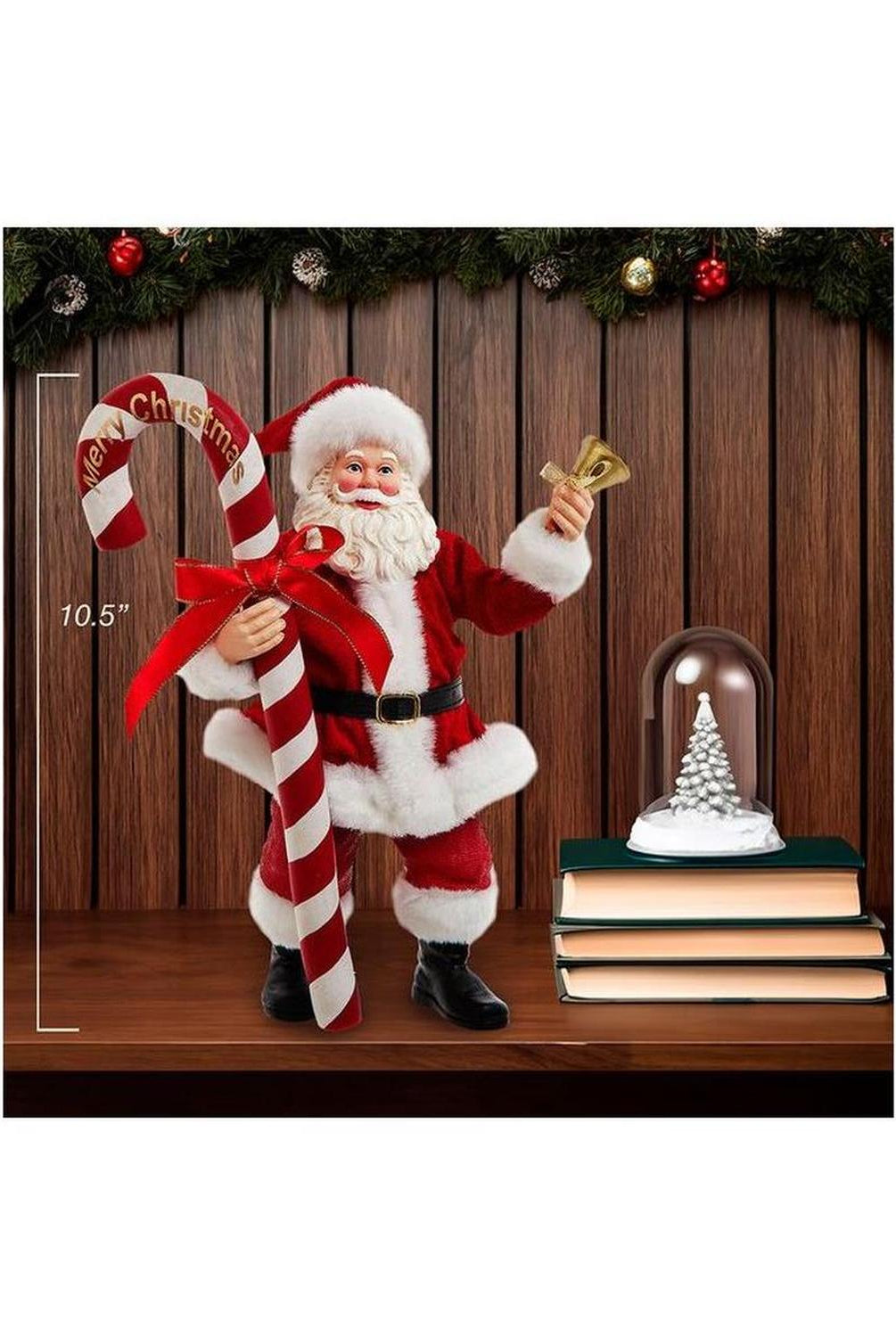 Kurt Adler 10.5" Fabriché Santa With Candy Cane