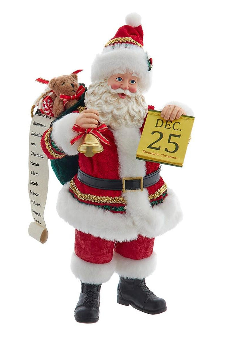 Shop For Kurt Adler 10.5" Fabriché Traditional Santa with Calendar