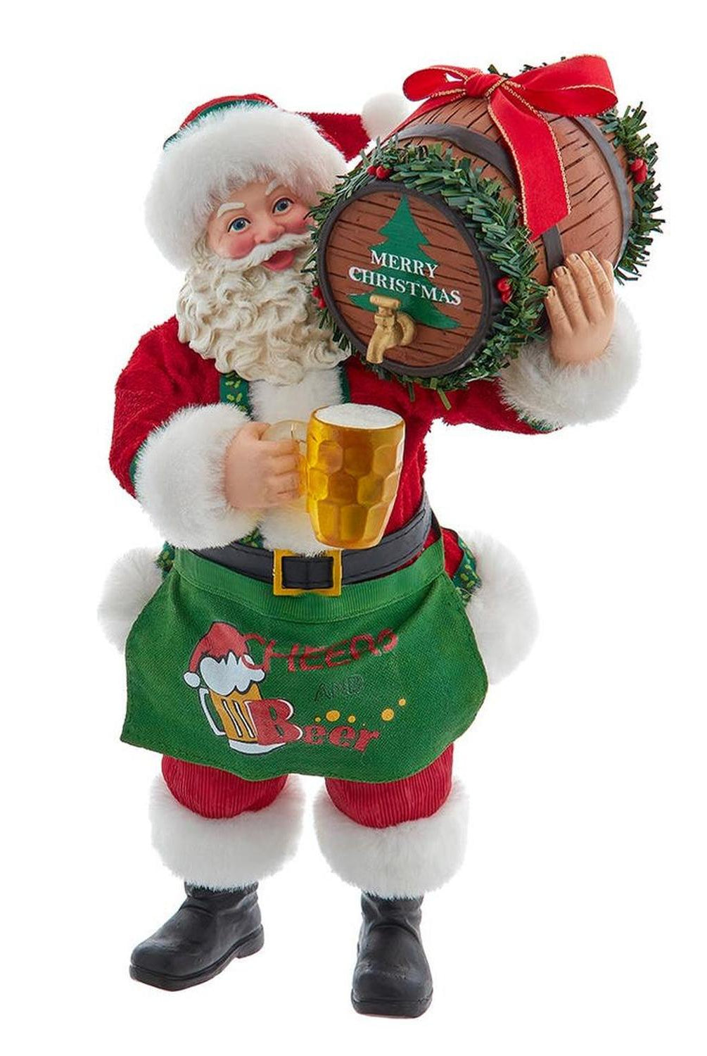 Kurt Adler 10.5-Inch Fabriché Beer Santa with Barrel