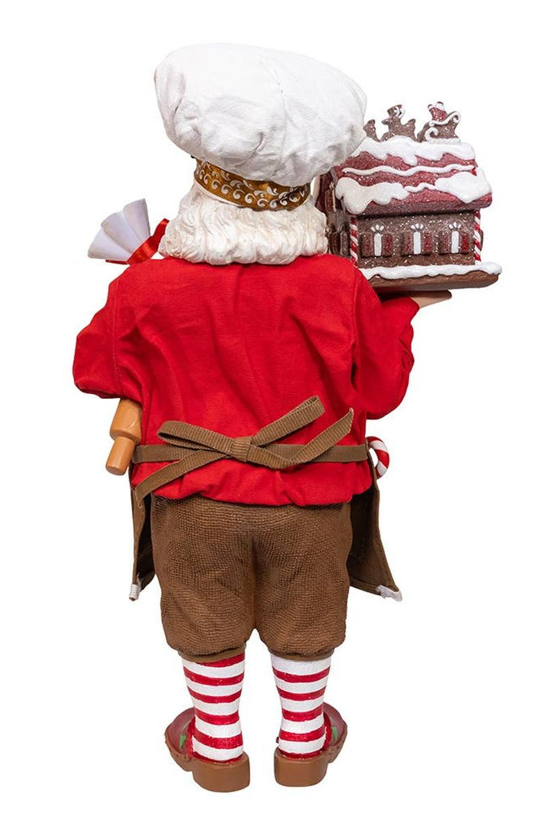 Shop For Kurt Adler 10.5 - Inch Fabriché Chef Santa Decorating Gingerbread House