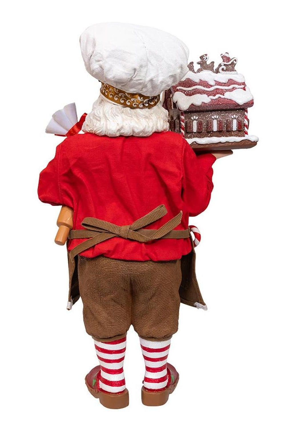 Kurt Adler 10.5-Inch Fabriché Chef Santa Decorating Gingerbread House