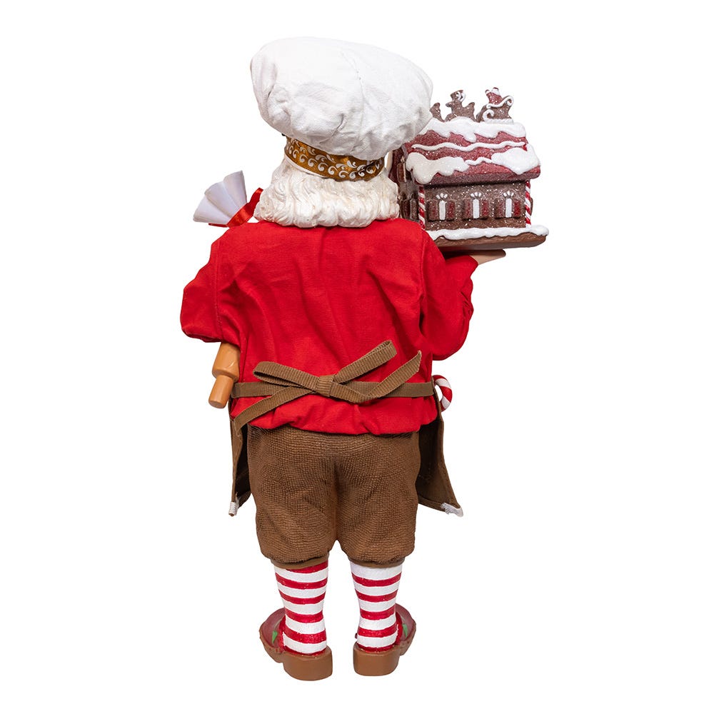 Shop For Kurt Adler 10.5 - Inch Fabriché Chef Santa Decorating Gingerbread House