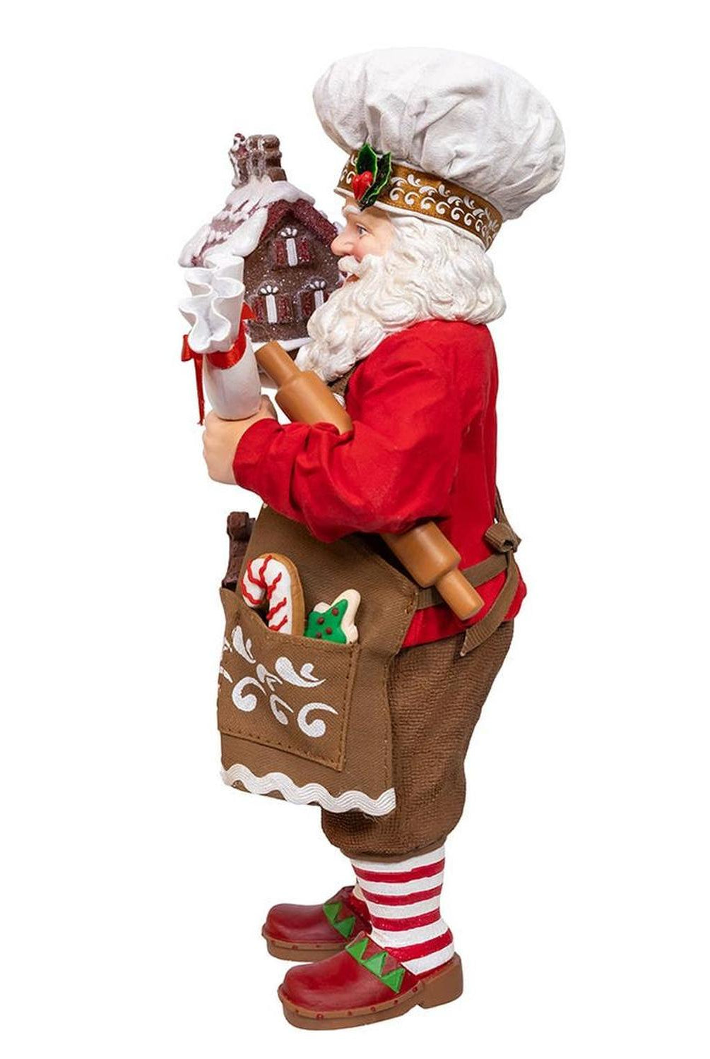 Kurt Adler 10.5-Inch Fabriché Chef Santa Decorating Gingerbread House