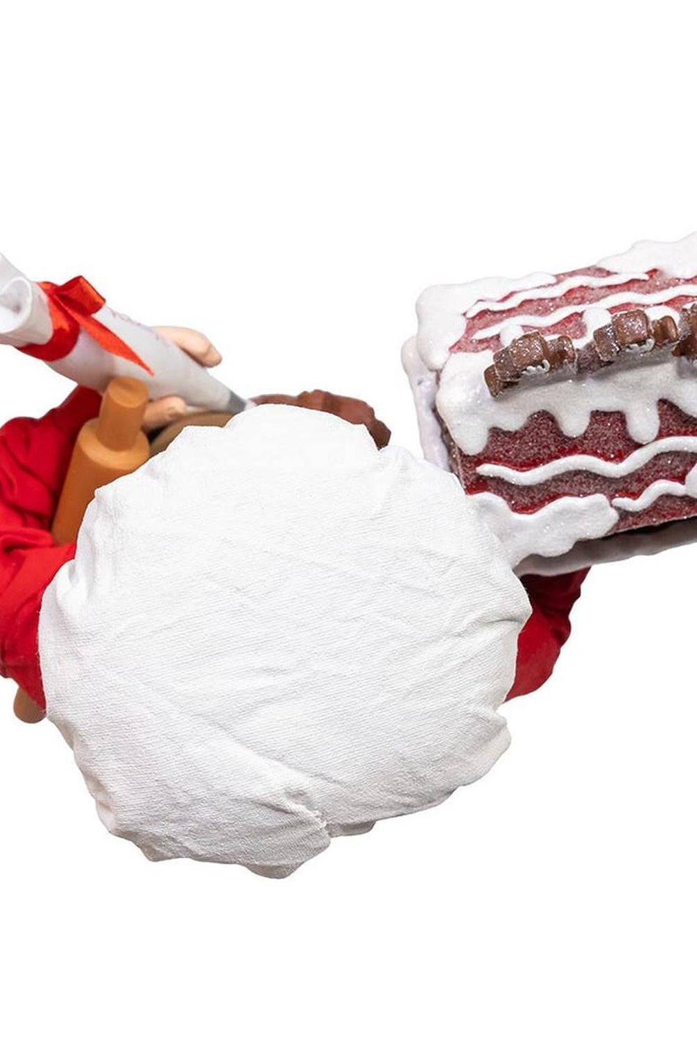 Kurt Adler 10.5-Inch Fabriché Chef Santa Decorating Gingerbread House