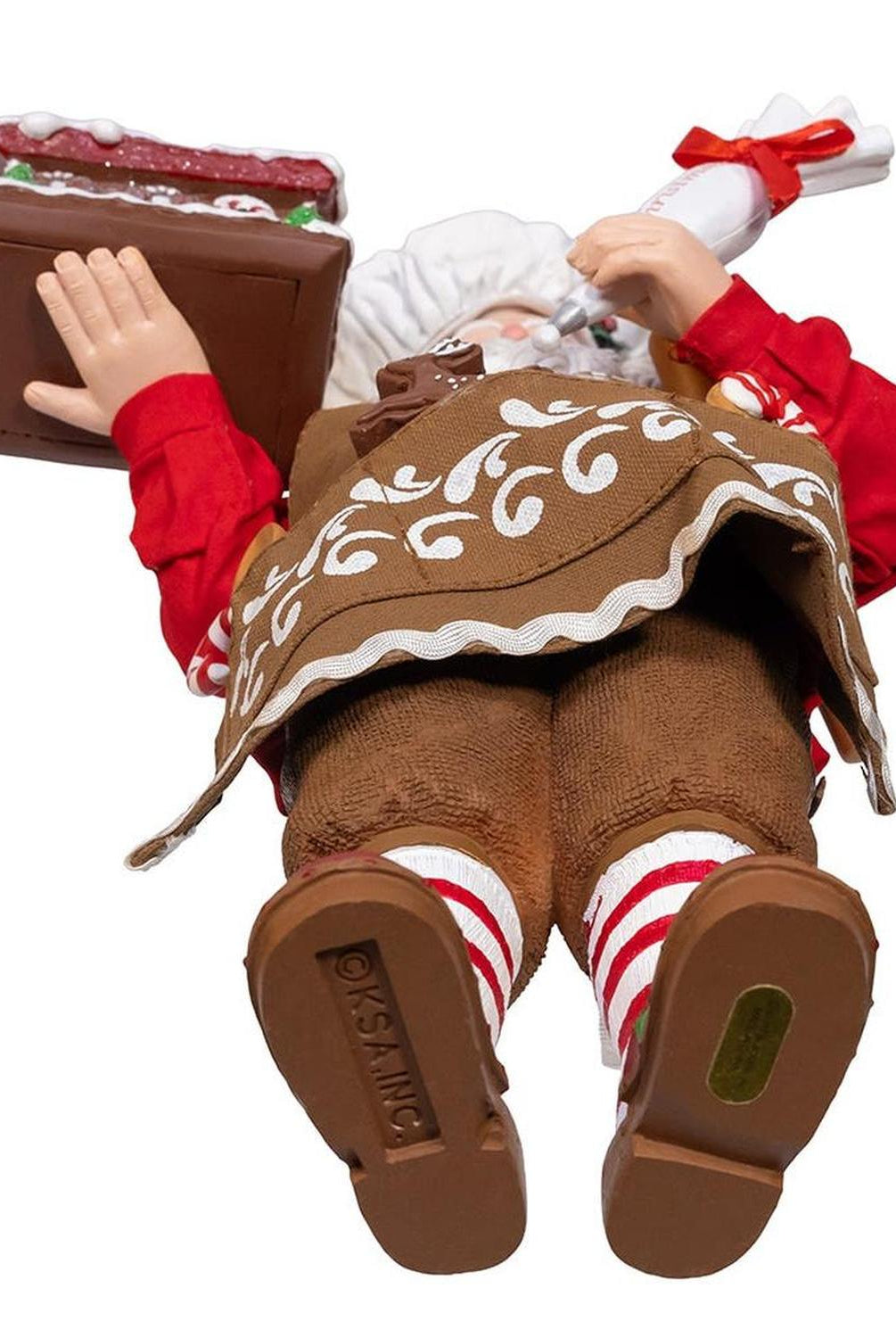 Kurt Adler 10.5-Inch Fabriché Chef Santa Decorating Gingerbread House