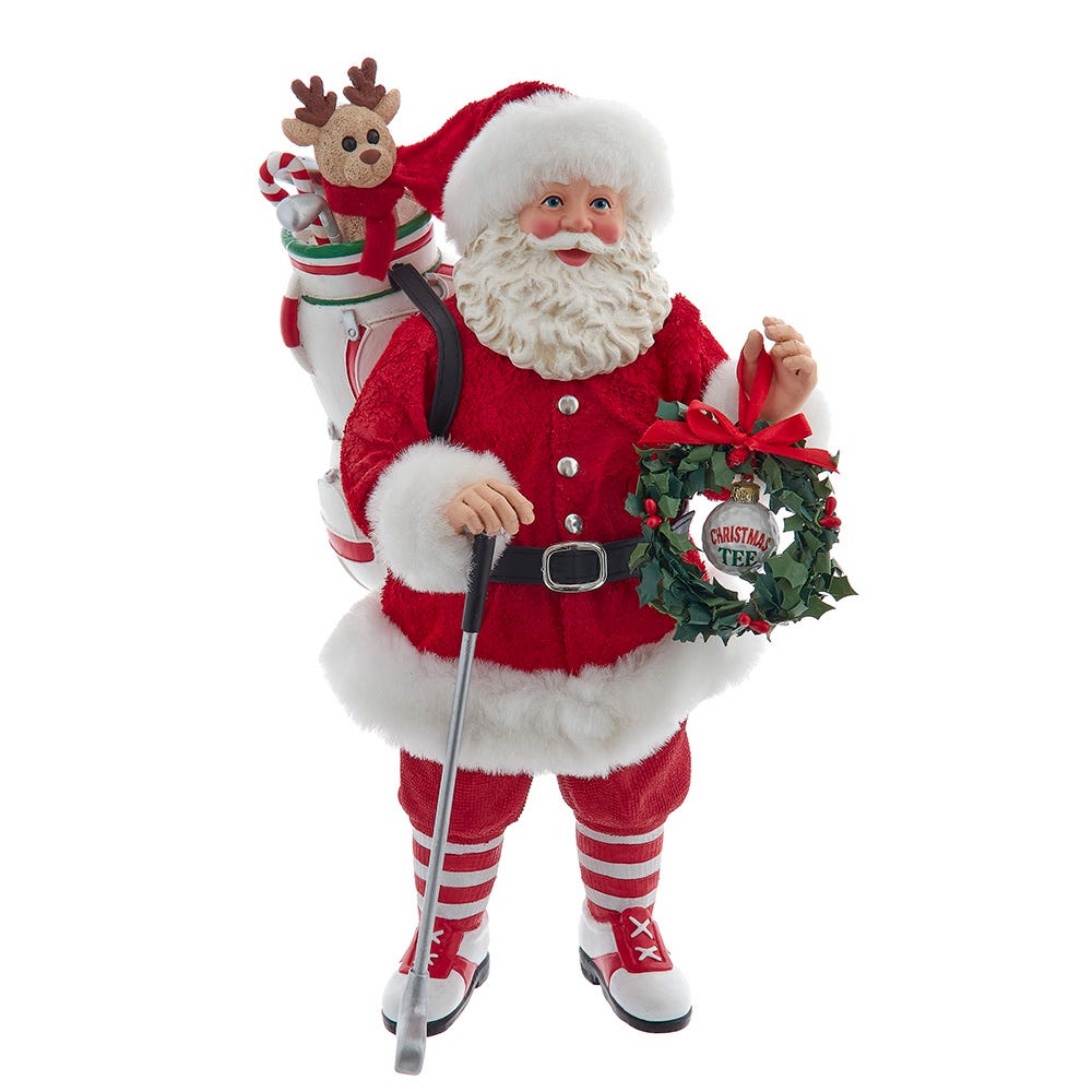 Shop For Kurt Adler 10.5 - Inch Fabriché Golf Santa