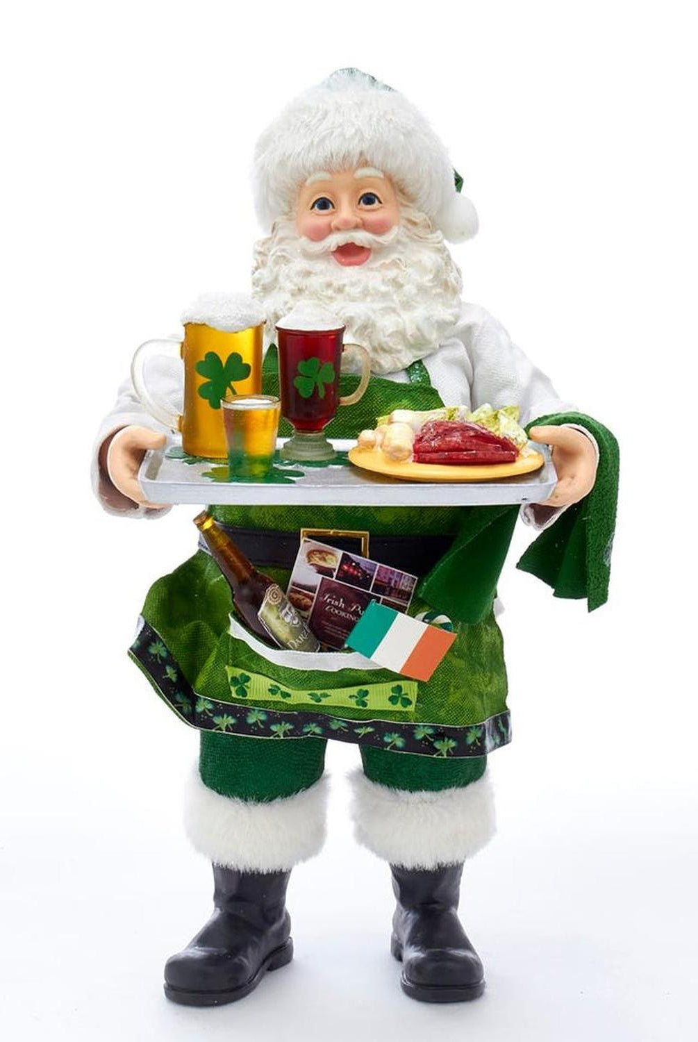 Kurt Adler 10.5-Inch Fabriché Musical Irish Chef Santa