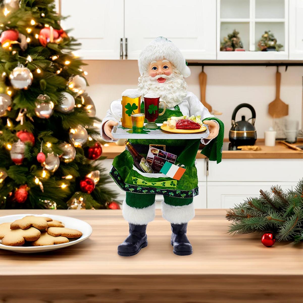 Shop For Kurt Adler 10.5 - Inch Fabriché Musical Irish Chef Santa