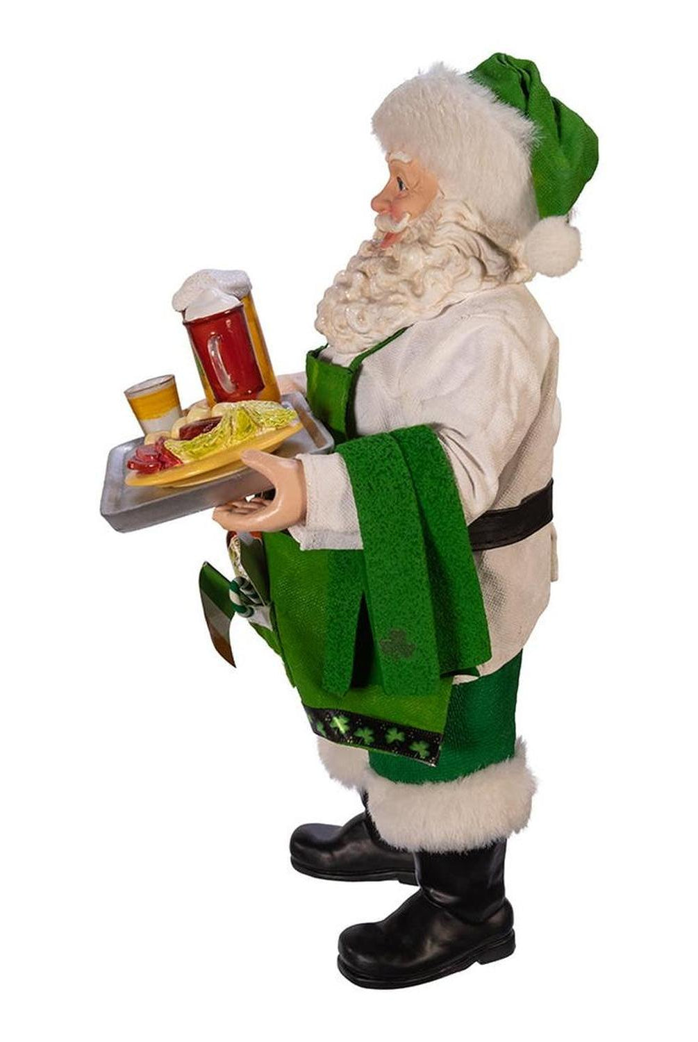 Kurt Adler 10.5-Inch Fabriché Musical Irish Chef Santa