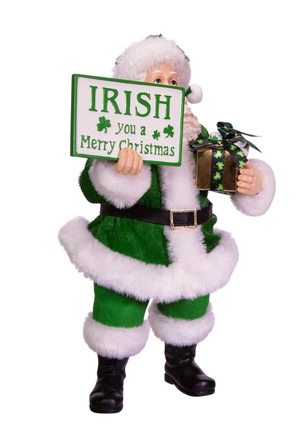 Kurt Adler 10.5-Inch Fabriché Musical Irish Santa