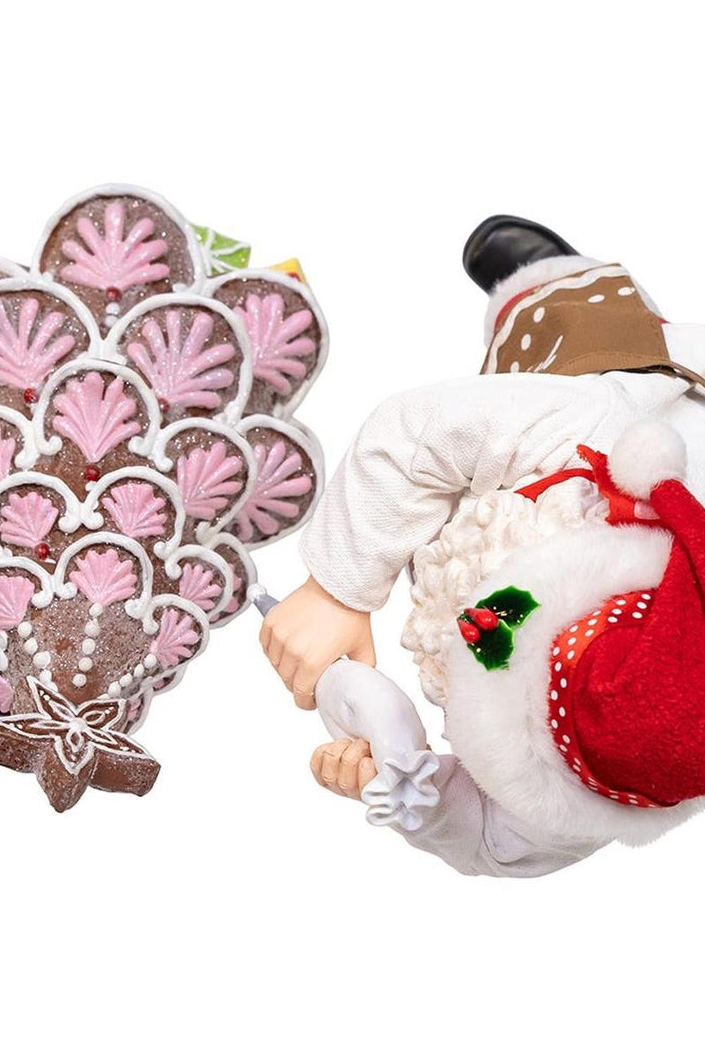 Kurt Adler 10.5-Inch Fabriché Santa Gingerbread Tree, 2-Piece Set