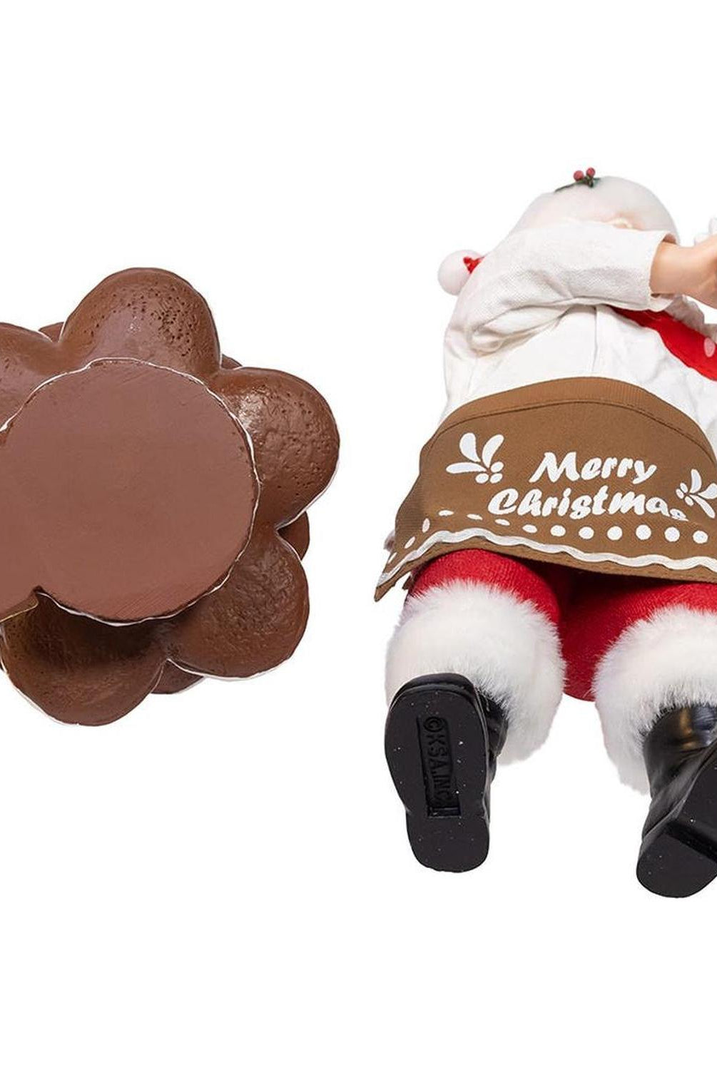 Kurt Adler 10.5-Inch Fabriché Santa Gingerbread Tree, 2-Piece Set