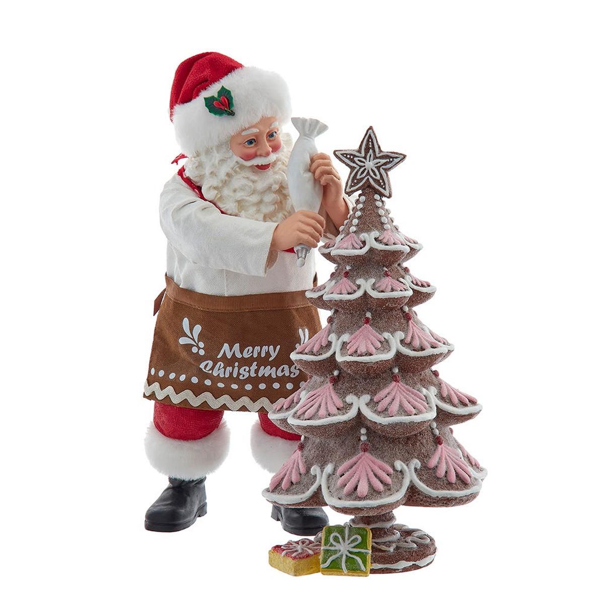 Shop For Kurt Adler 10.5 - Inch Fabriché Santa Gingerbread Tree, 2 - Piece Set