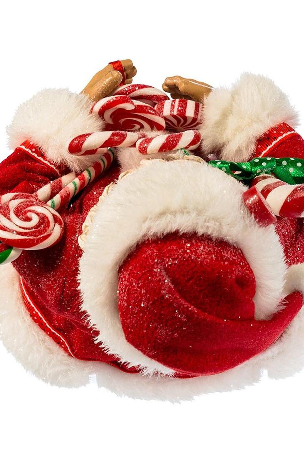 Kurt Adler 10.5-Inch Fabriché Santa With Christmas Candy and Bag