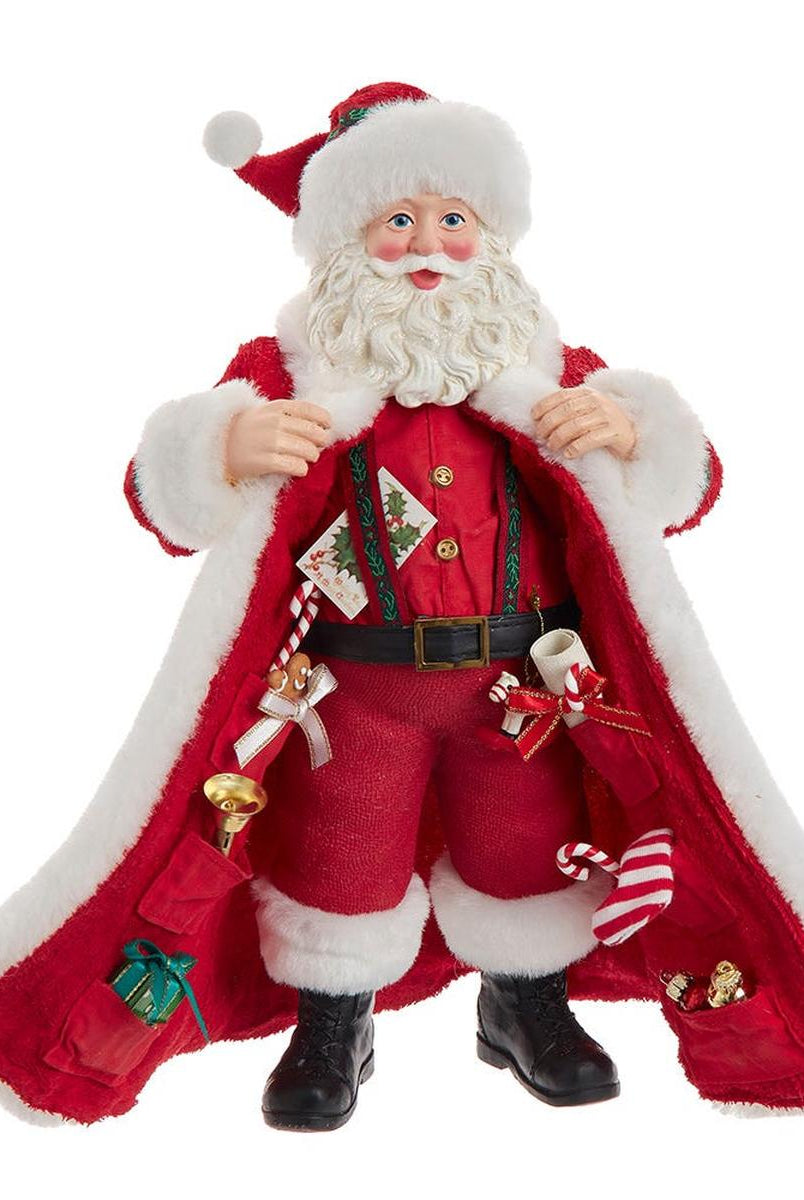 Shop For Kurt Adler 10.5 - Inch Fabriché Santa with Gifts in Pocket