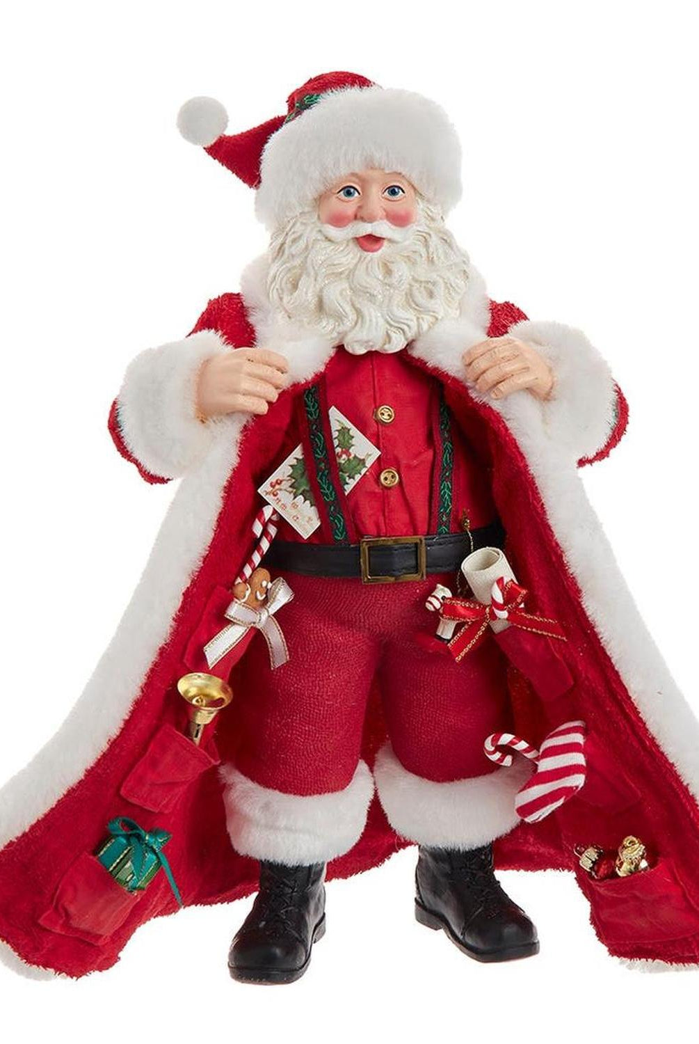 Kurt Adler 10.5-Inch Fabriché Santa with Gifts in Pocket