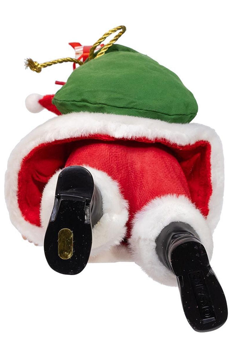 Shop For Kurt Adler 10.5 - Inch Fabriché Santa with Red Luggage, 2 - Piece Set