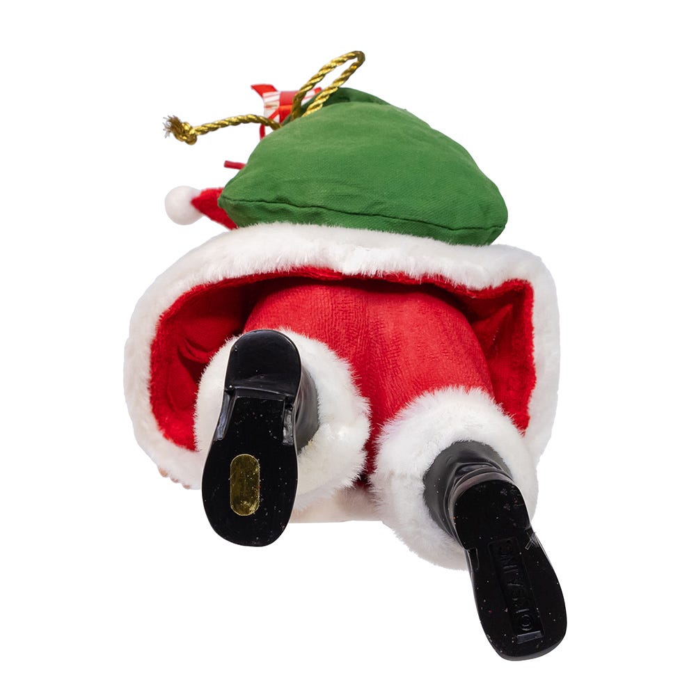 Shop For Kurt Adler 10.5 - Inch Fabriché Santa with Red Luggage, 2 - Piece Set