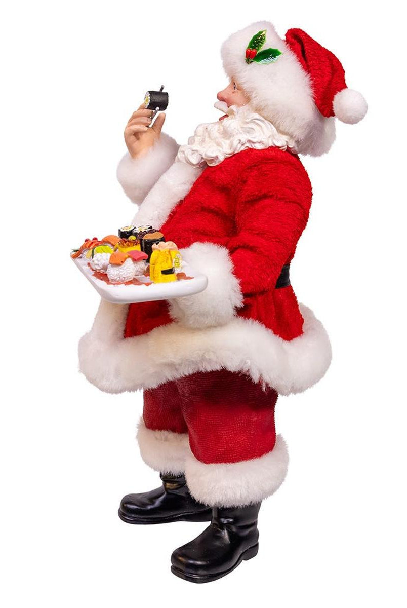 Shop For Kurt Adler 10.5 - Inch Fabriché Santa with Sushi Platter