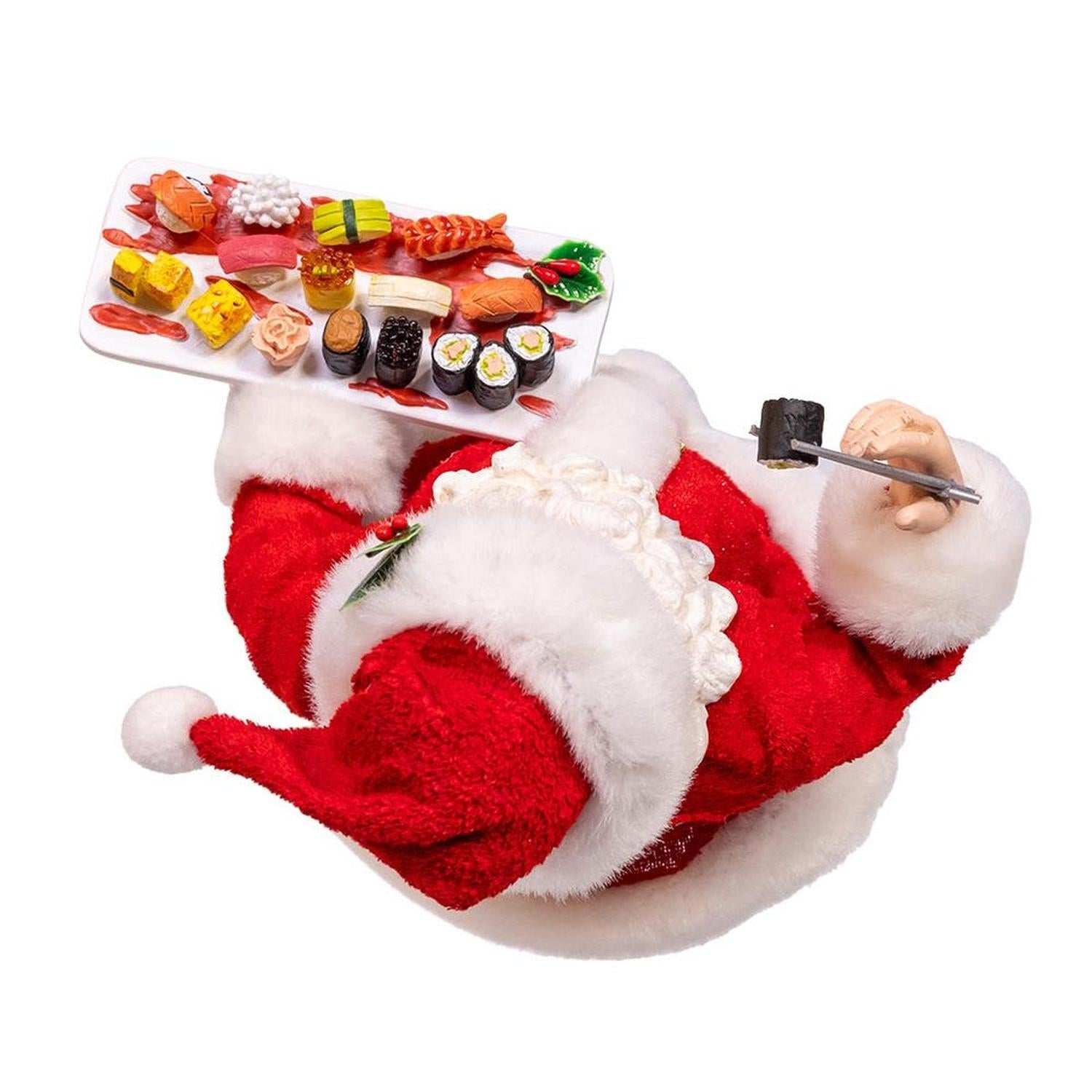 Shop For Kurt Adler 10.5 - Inch Fabriché Santa with Sushi Platter